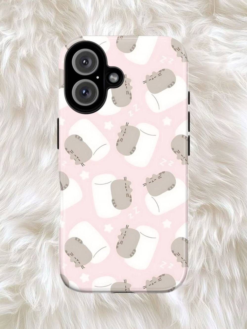 Cute Pink Cat Marshmallow Phone Case - Unbranded